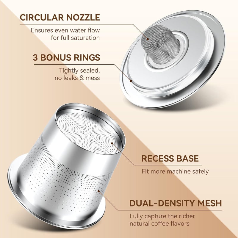 CAPMESSO Reusable K Cups for Keurig 1.0: Stainless Steel Coffee Pod Metal Refillable K Cup - Universal Coffee Filters for Keurig 1.0 Coffee Maker, Eco-Friendly, Innovative Design - Image 5